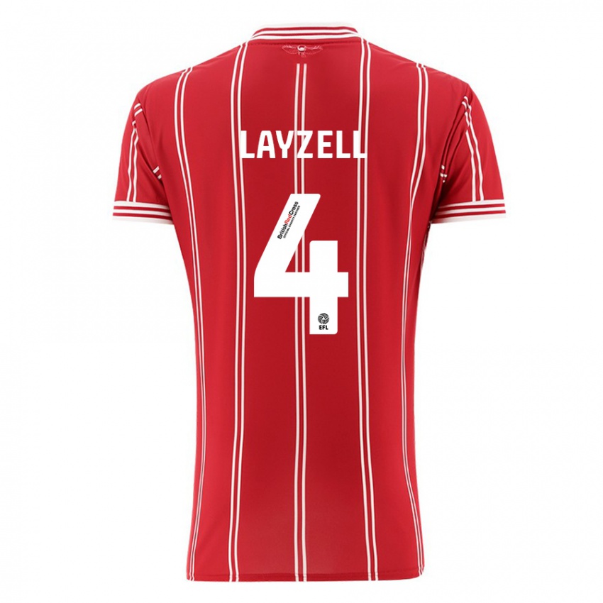 Hombre Camiseta Naomi Layzell #4 Rojo 1ª Equipación 2023/24 La Camisa Perú