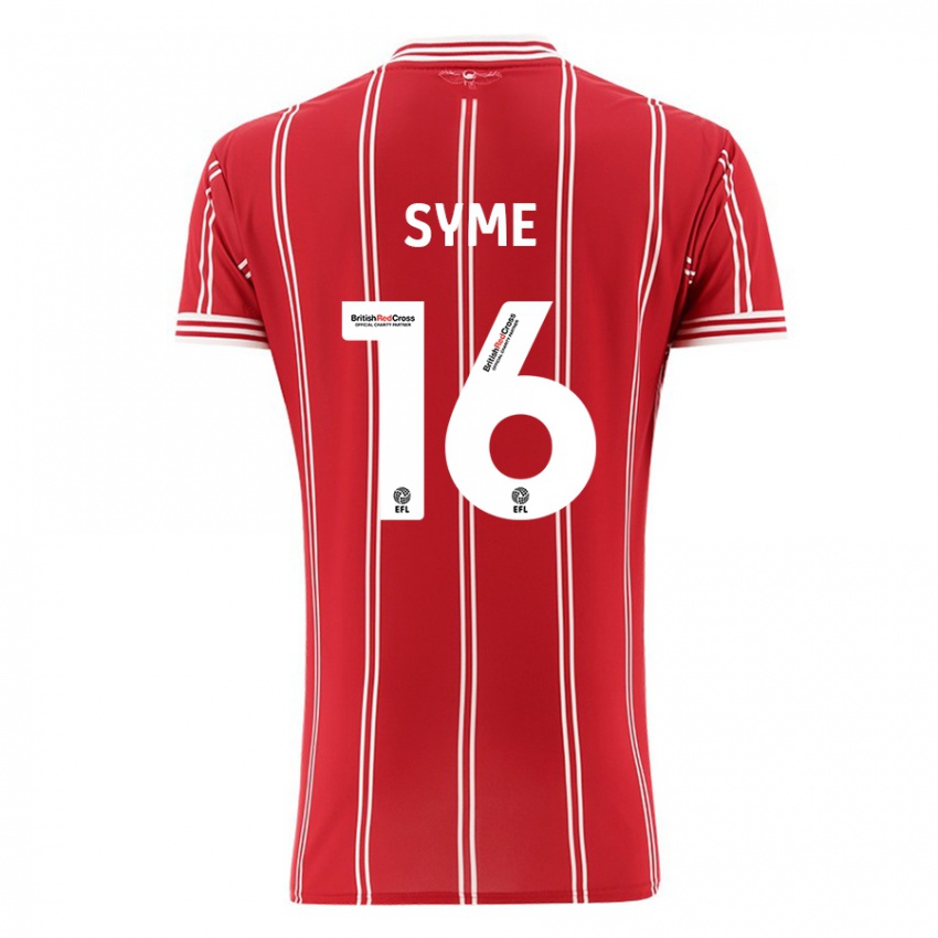 Hombre Camiseta Emily Syme #16 Rojo 1ª Equipación 2023/24 La Camisa Perú