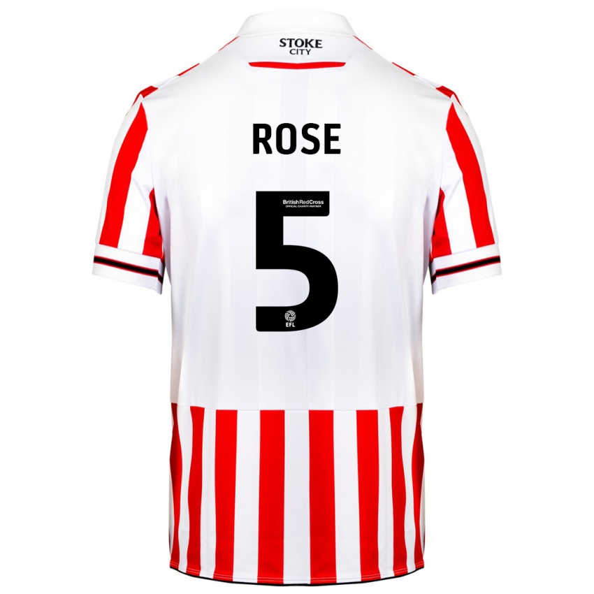 Hombre Camiseta Michael Rose #5 Rojo Blanco 1ª Equipación 2023/24 La Camisa Perú