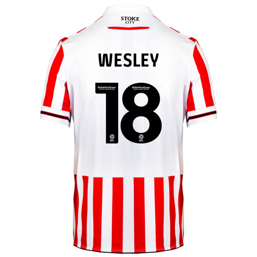 Hombre Camiseta Wesley Moraes #18 Rojo Blanco 1ª Equipación 2023/24 La Camisa Perú