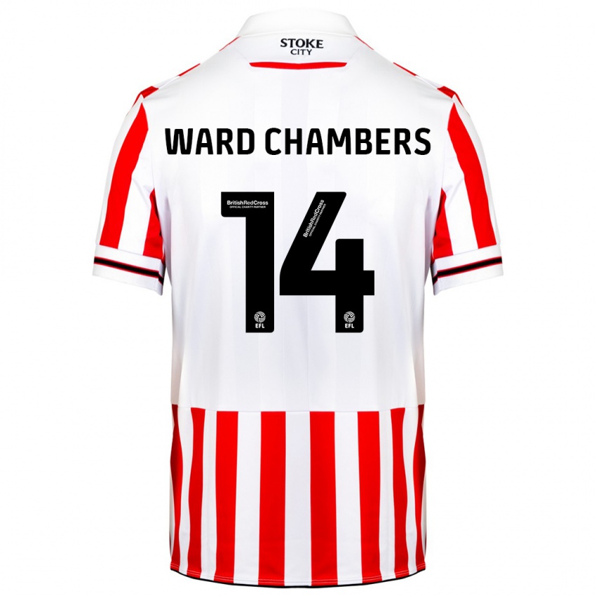 Hombre Camiseta Courtnay Ward-Chambers #14 Rojo Blanco 1ª Equipación 2023/24 La Camisa Perú