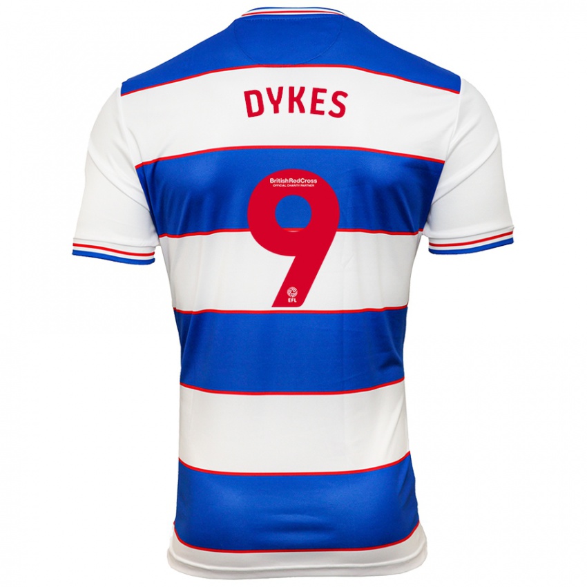 Hombre Camiseta Lyndon Dykes #9 Blanco Azul 1ª Equipación 2023/24 La Camisa Perú