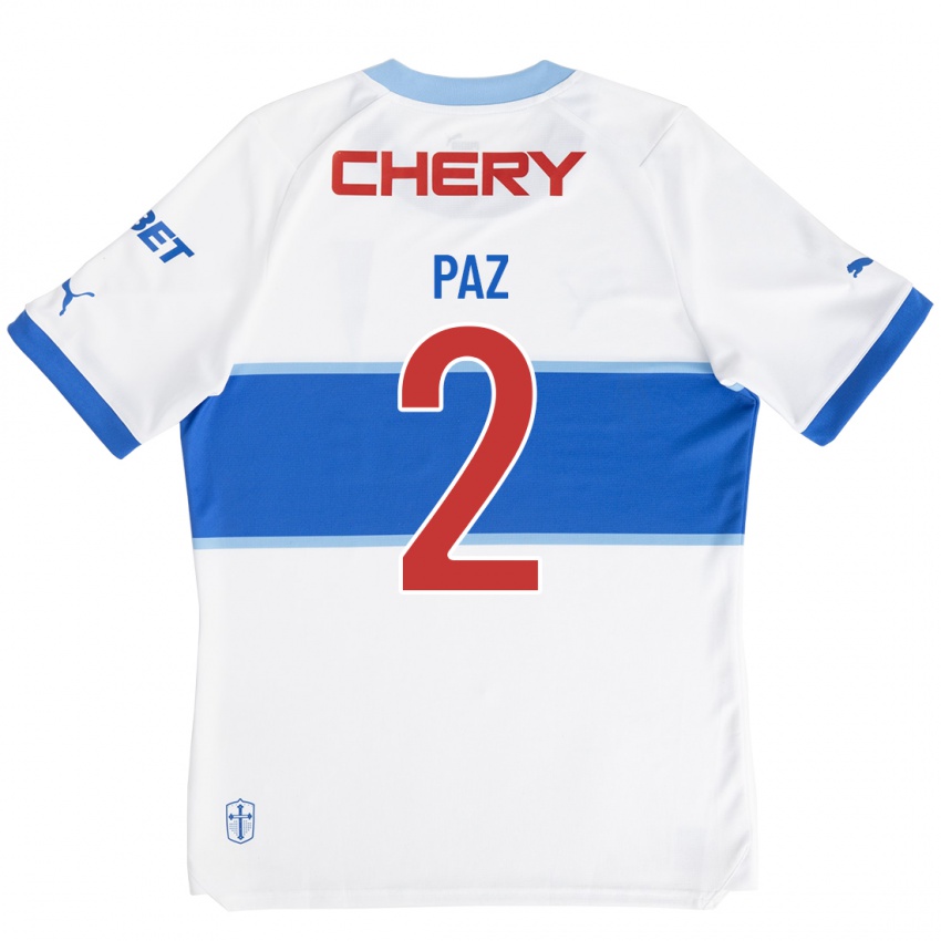 Hombre Camiseta Nehuen Paz #2 Blanco 1ª Equipación 2023/24 La Camisa Perú
