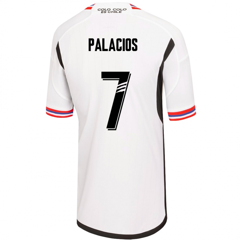 Hombre Camiseta Carlos Palacios #7 Blanco 1ª Equipación 2023/24 La Camisa Perú