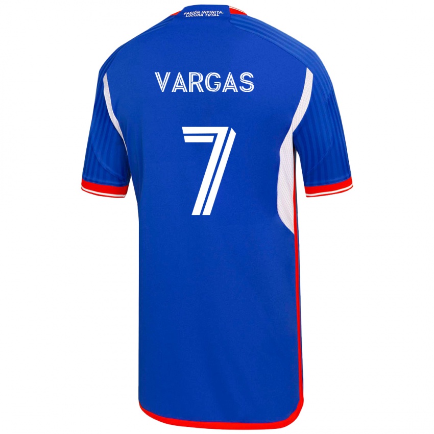 Hombre Camiseta Jeisson Vargas #7 Azul 1ª Equipación 2023/24 La Camisa Perú