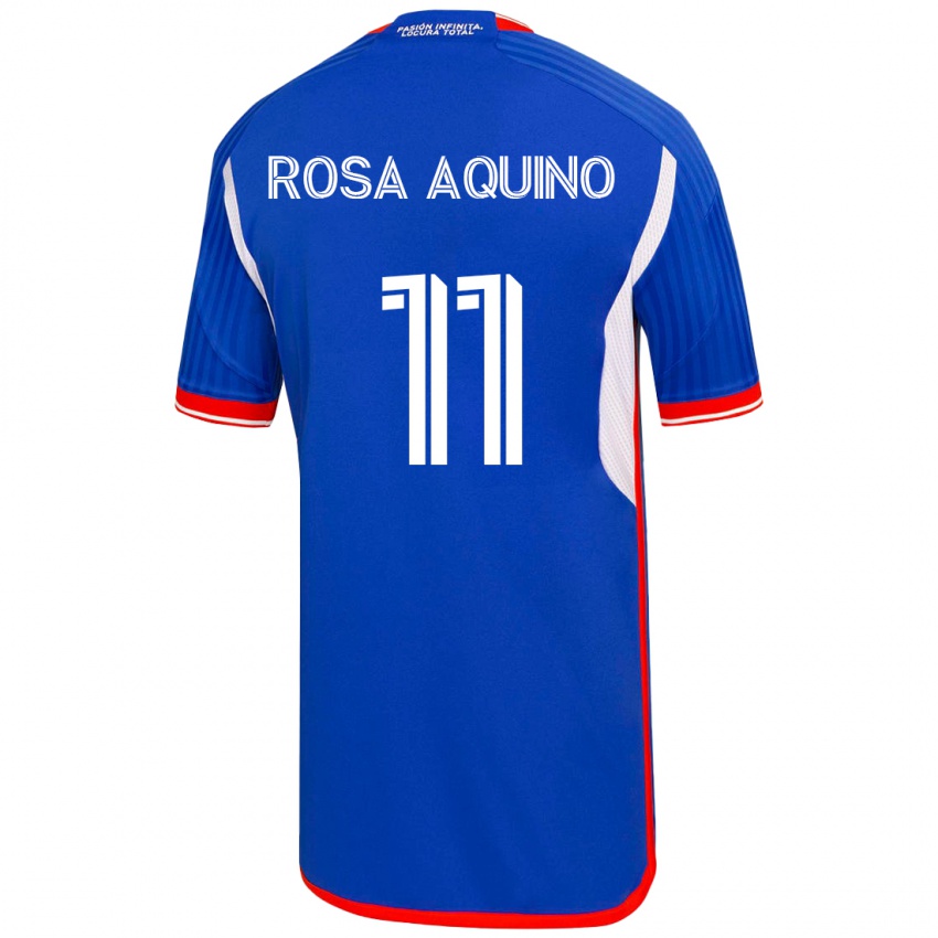Hombre Camiseta Rosa Aquino #11 Azul 1ª Equipación 2023/24 La Camisa Perú