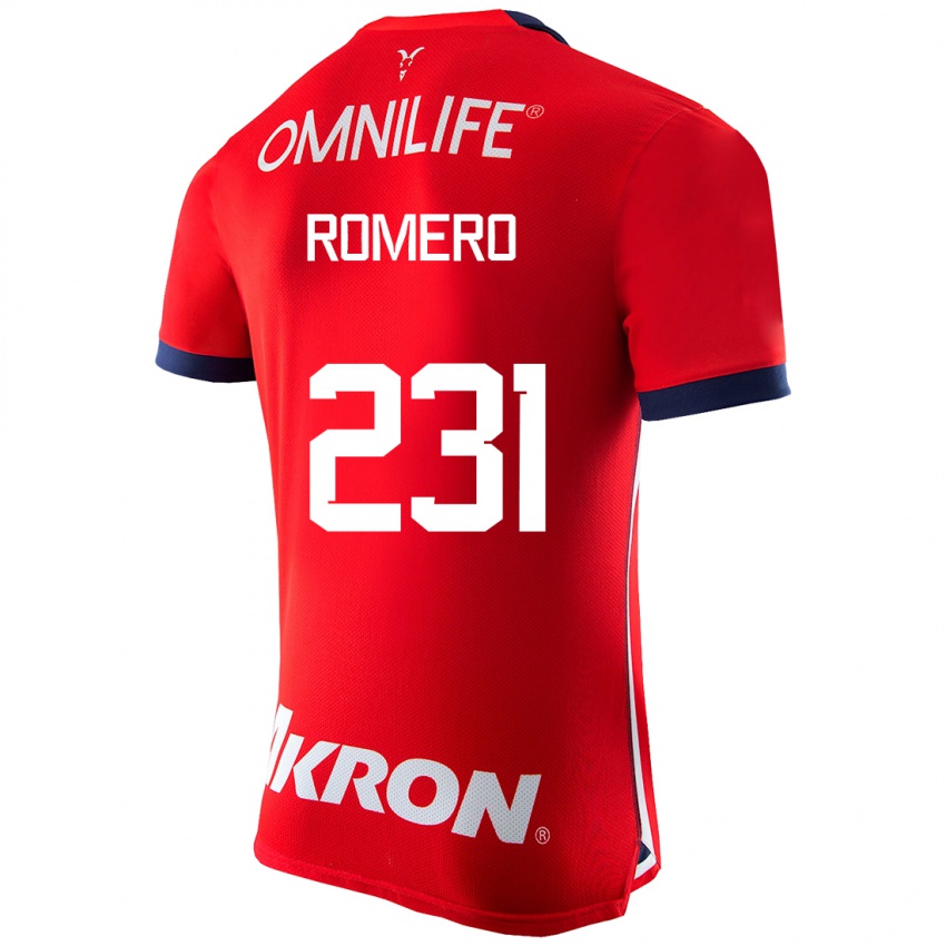 Hombre Camiseta Ángel Romero #231 Rojo 1ª Equipación 2023/24 La Camisa Perú