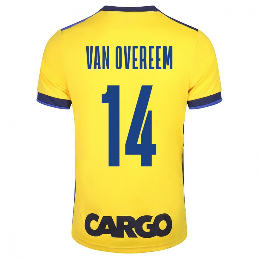 Hombre Camiseta Joris Van Overeem #14 Amarillo 1ª Equipación 2023/24 La Camisa Perú