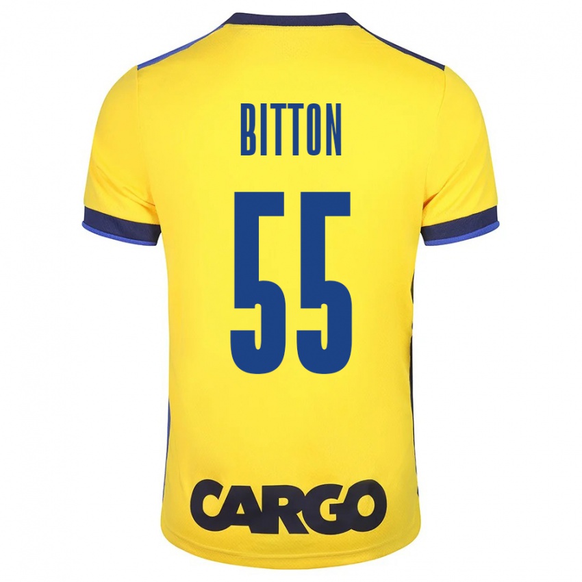 Hombre Camiseta Nir Bitton #55 Amarillo 1ª Equipación 2023/24 La Camisa Perú