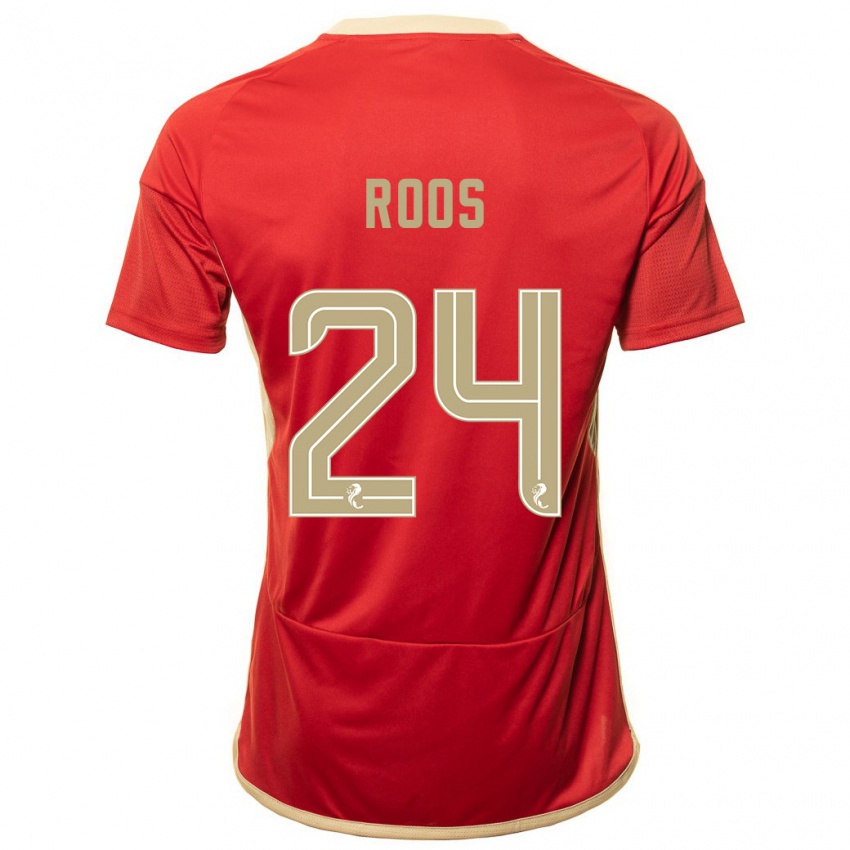 Hombre Camiseta Kelle Roos #24 Rojo 1ª Equipación 2023/24 La Camisa Perú