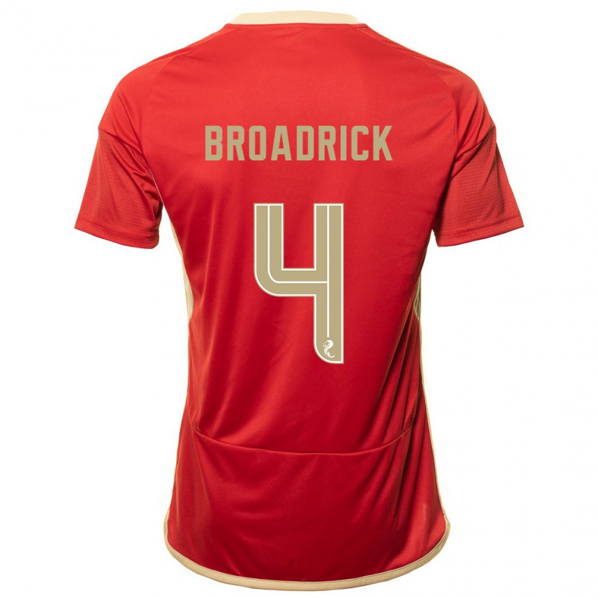 Hombre Camiseta Jessica Broadrick #4 Rojo 1ª Equipación 2023/24 La Camisa Perú