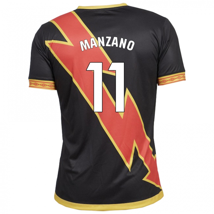 Hombre Camiseta Sergio Manzano #11 Negro 2ª Equipación 2023/24 La Camisa Perú