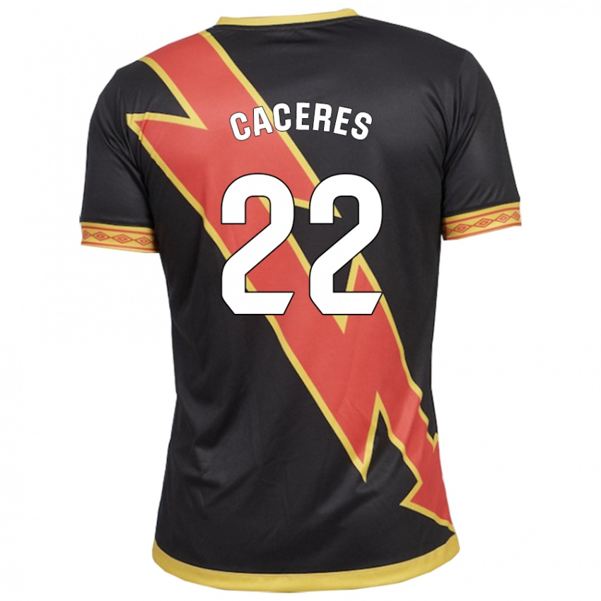 Hombre Camiseta Daniel Cáceres #22 Negro 2ª Equipación 2023/24 La Camisa Perú