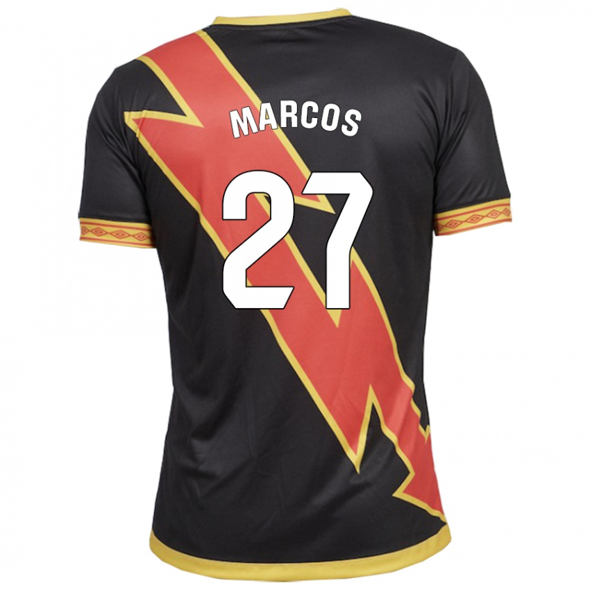 Hombre Camiseta Álvaro Marcos #27 Negro 2ª Equipación 2023/24 La Camisa Perú