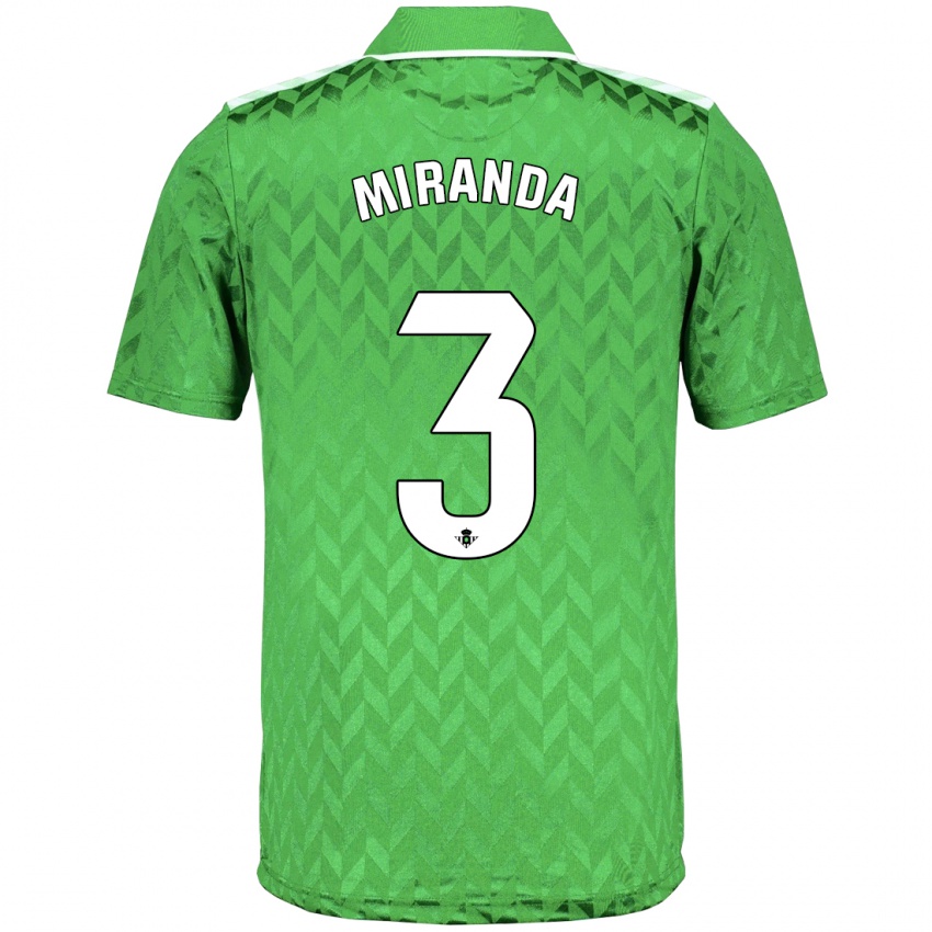 Hombre Camiseta Juan Miranda #3 Verde 2ª Equipación 2023/24 La Camisa Perú