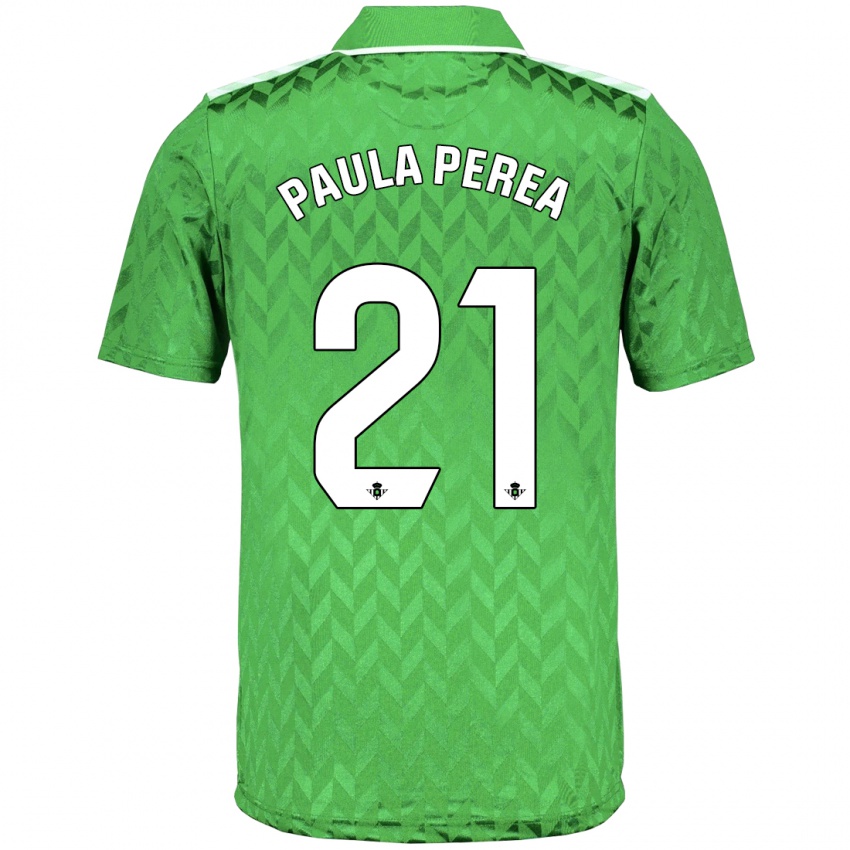 Hombre Camiseta Paula Perea Ramírez #21 Verde 2ª Equipación 2023/24 La Camisa Perú