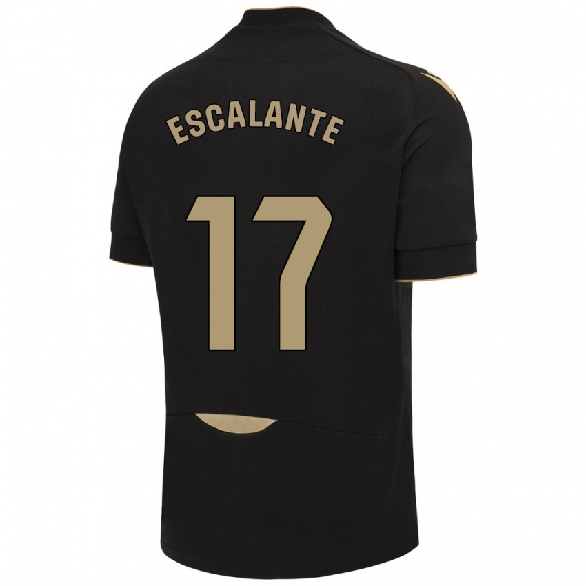 Hombre Camiseta Gonzalo Escalante #17 Negro 2ª Equipación 2023/24 La Camisa Perú