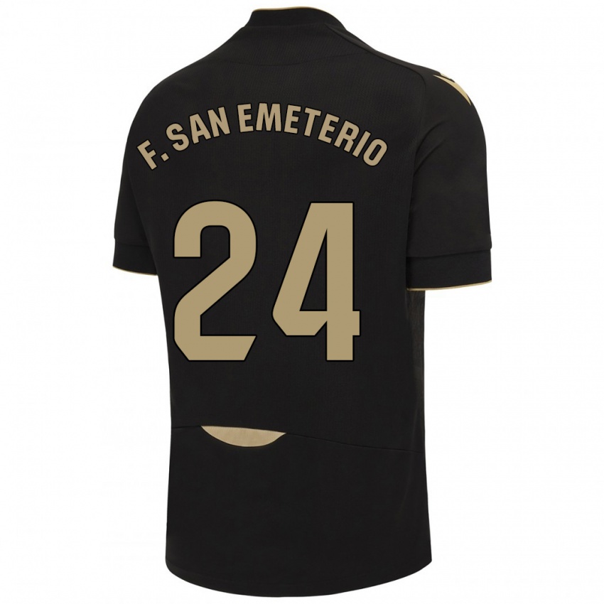 Hombre Camiseta Fede San Emeterio #24 Negro 2ª Equipación 2023/24 La Camisa Perú