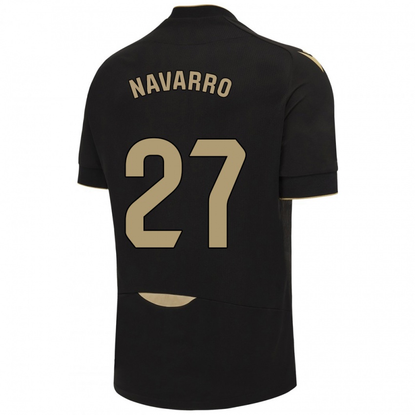 Hombre Camiseta Robert Navarro #27 Negro 2ª Equipación 2023/24 La Camisa Perú