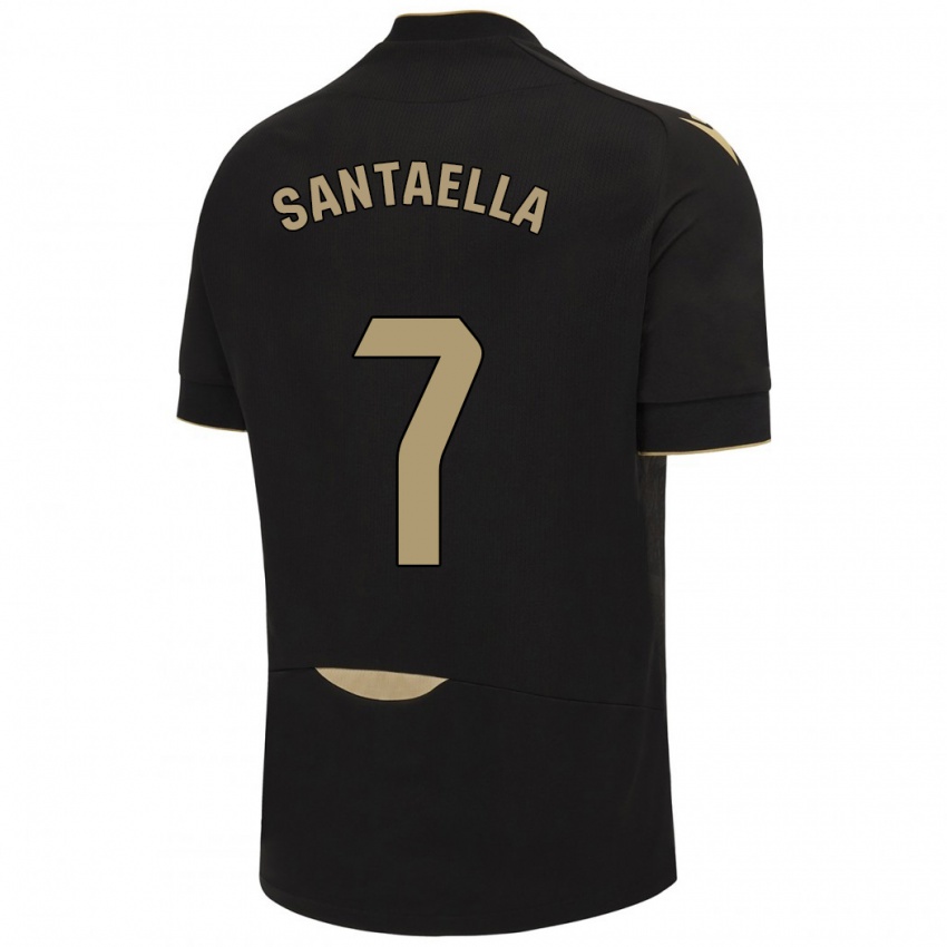 Hombre Camiseta Natalia Santaella Picón #7 Negro 2ª Equipación 2023/24 La Camisa Perú