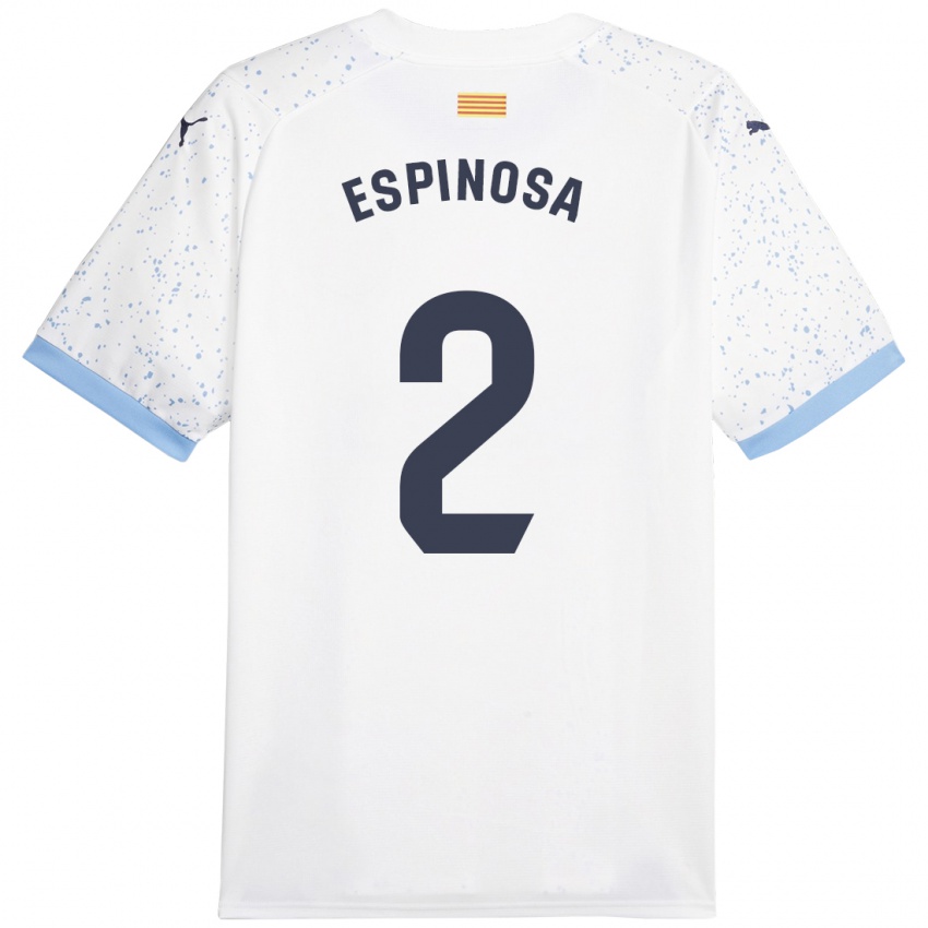 Hombre Camiseta Bernardo Espinosa #2 Blanco 2ª Equipación 2023/24 La Camisa Perú