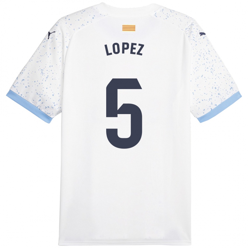 Hombre Camiseta David López #5 Blanco 2ª Equipación 2023/24 La Camisa Perú