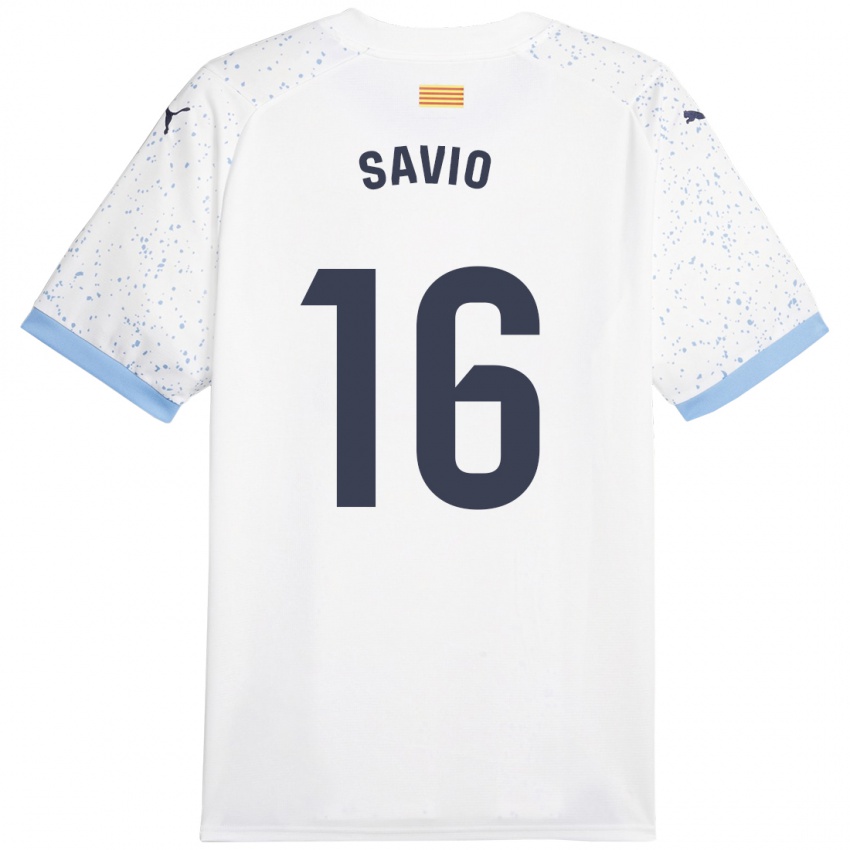 Hombre Camiseta Sávio #16 Blanco 2ª Equipación 2023/24 La Camisa Perú