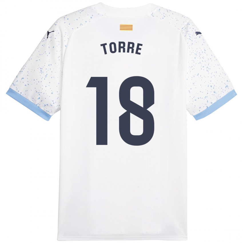 Hombre Camiseta Pablo Torre #18 Blanco 2ª Equipación 2023/24 La Camisa Perú