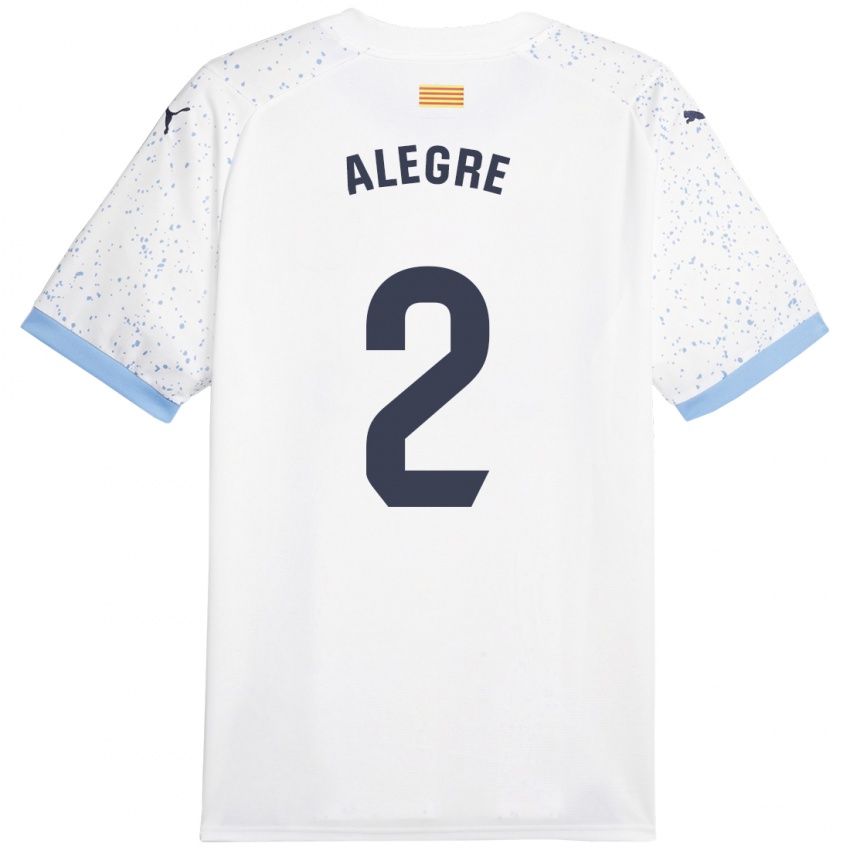 Hombre Camiseta Marc Alegre #2 Blanco 2ª Equipación 2023/24 La Camisa Perú