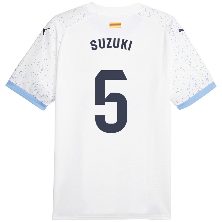 Hombre Camiseta Wadi Ibrahim Suzuki #5 Blanco 2ª Equipación 2023/24 La Camisa Perú