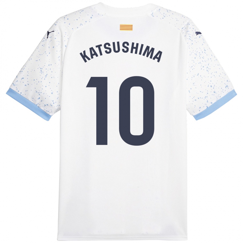 Hombre Camiseta Shinnosuke Katsushima #10 Blanco 2ª Equipación 2023/24 La Camisa Perú