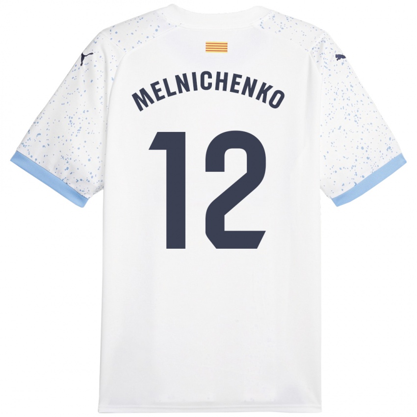 Hombre Camiseta Dmytro Melnichenko #12 Blanco 2ª Equipación 2023/24 La Camisa Perú