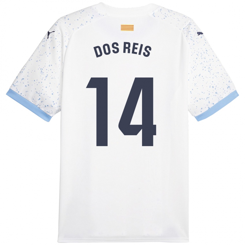 Hombre Camiseta Leo Dos Reis #14 Blanco 2ª Equipación 2023/24 La Camisa Perú