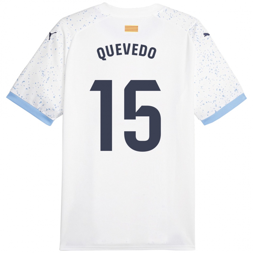 Hombre Camiseta Erik Quevedo #15 Blanco 2ª Equipación 2023/24 La Camisa Perú