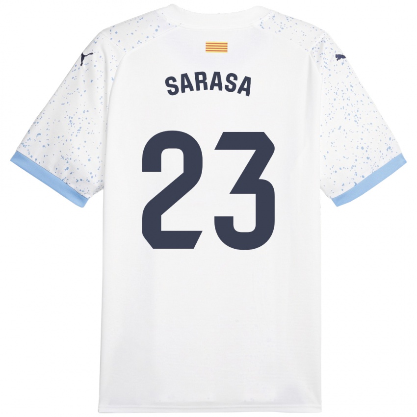 Hombre Camiseta Javier Sarasa #23 Blanco 2ª Equipación 2023/24 La Camisa Perú