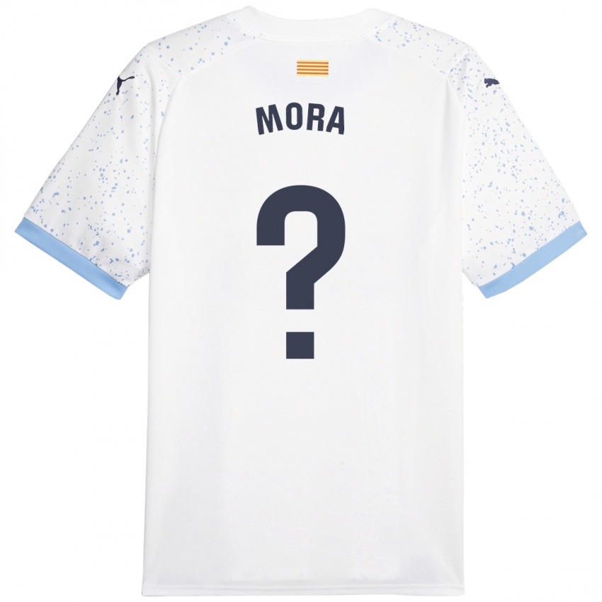 Hombre Camiseta Adrià Mora #0 Blanco 2ª Equipación 2023/24 La Camisa Perú