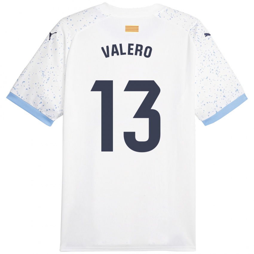 Hombre Camiseta Eliana Valero #13 Blanco 2ª Equipación 2023/24 La Camisa Perú