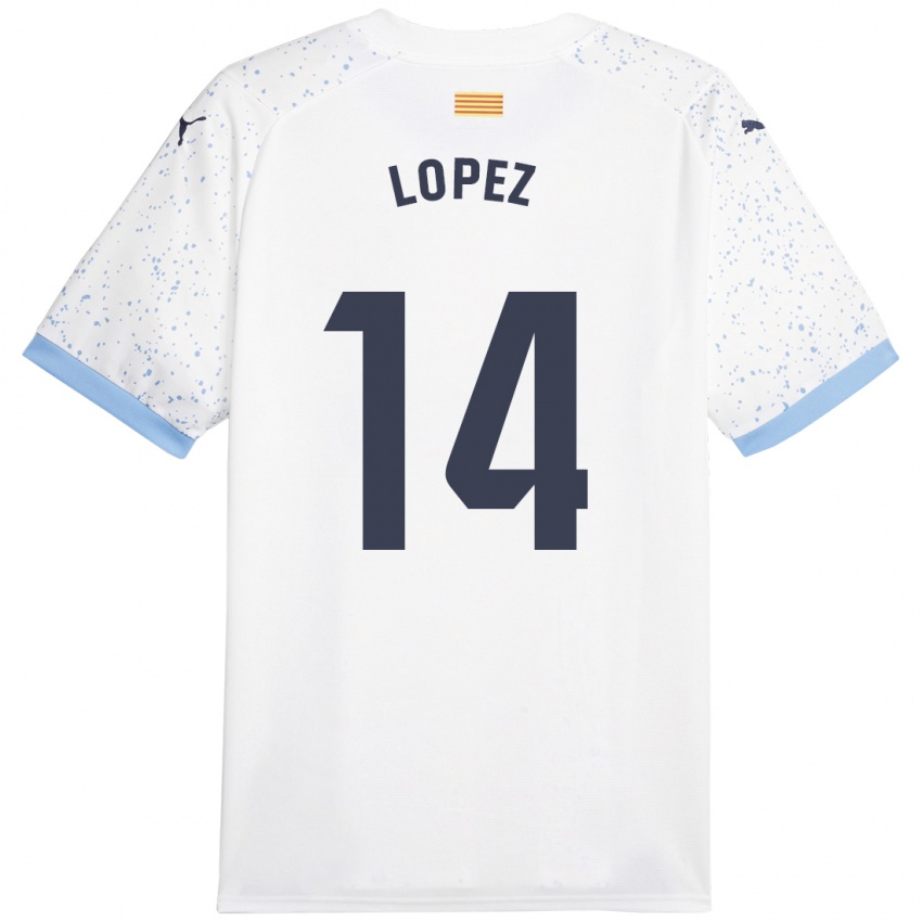 Hombre Camiseta Judith López #14 Blanco 2ª Equipación 2023/24 La Camisa Perú