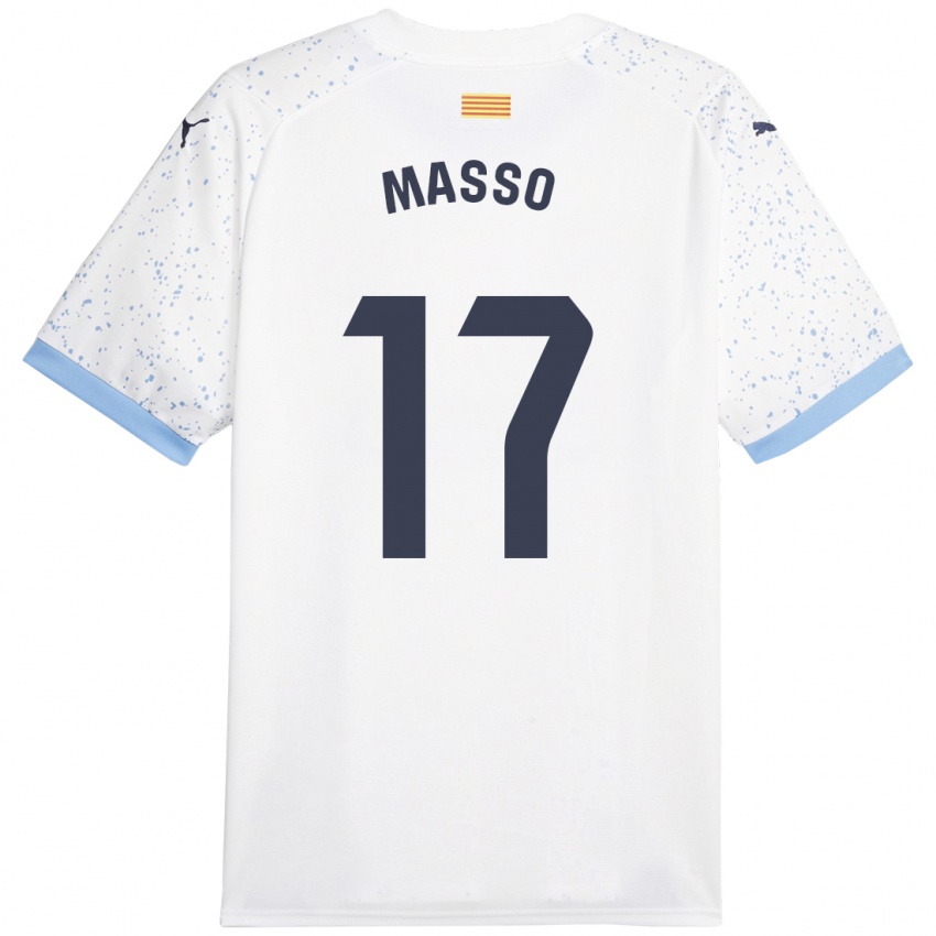 Hombre Camiseta Ainoa Massó #17 Blanco 2ª Equipación 2023/24 La Camisa Perú