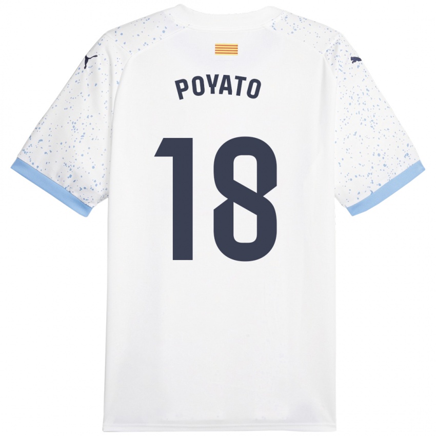 Hombre Camiseta Marina Poyato #18 Blanco 2ª Equipación 2023/24 La Camisa Perú