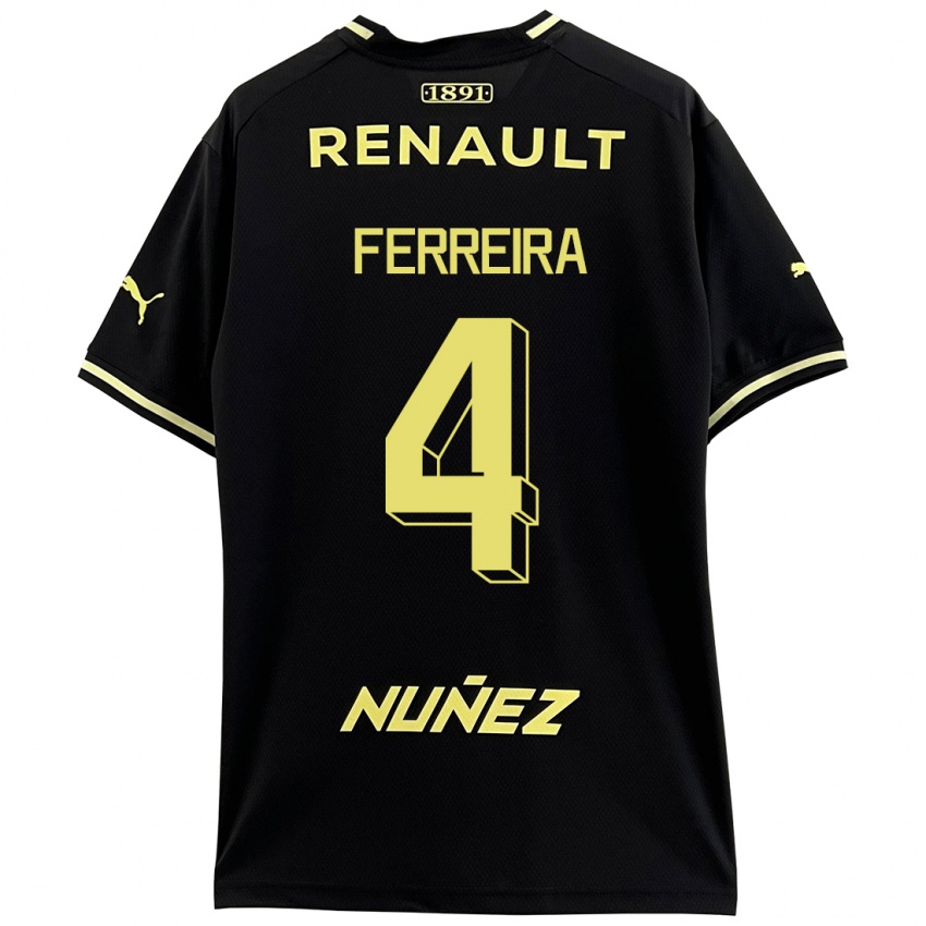 Hombre Camiseta Joaquín Ferreira #4 Negro 2ª Equipación 2023/24 La Camisa Perú