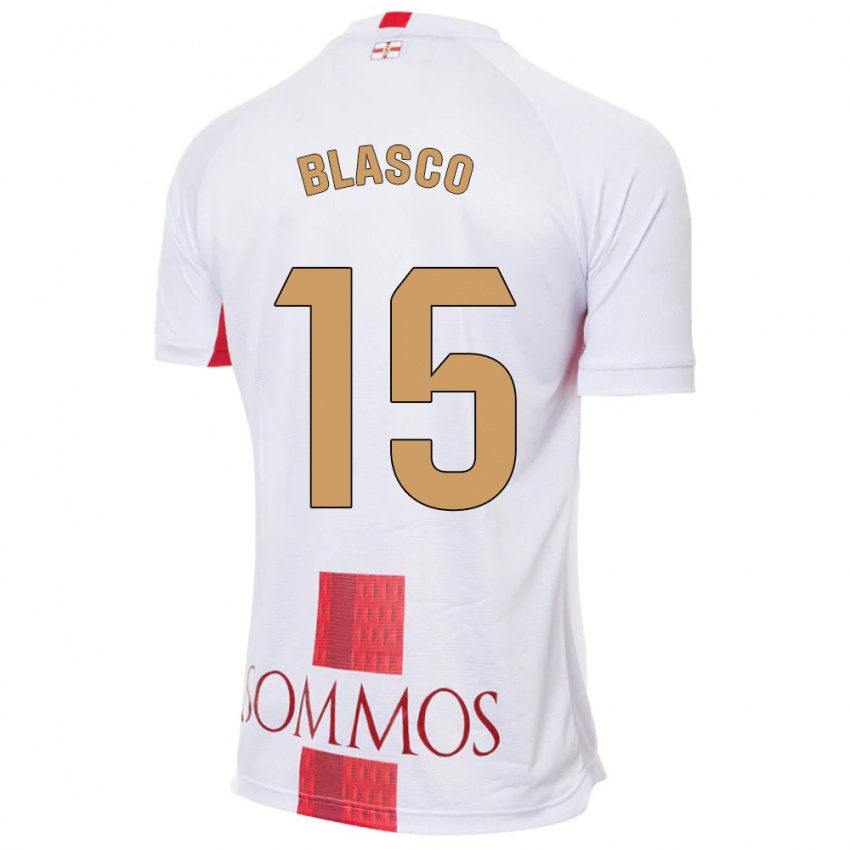 Hombre Camiseta Jeremy Blasco #15 Blanco 2ª Equipación 2023/24 La Camisa Perú