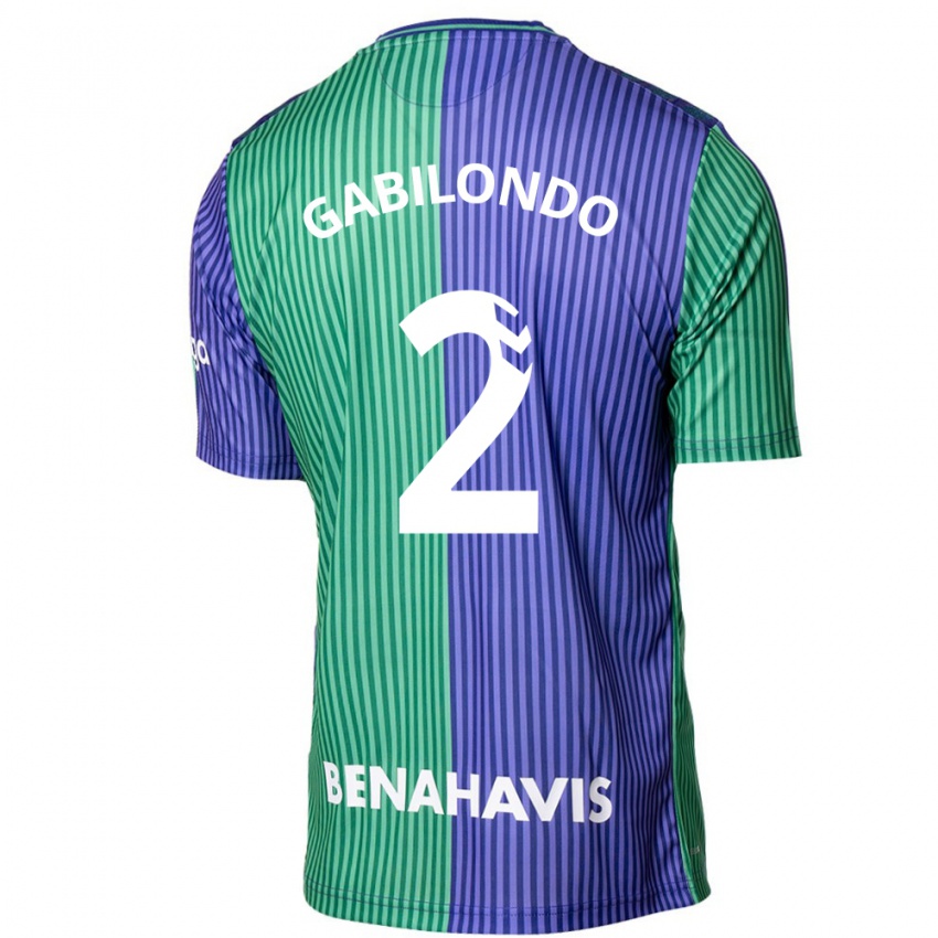 Hombre Camiseta Jokin Gabilondo #2 Verde Azul 2ª Equipación 2023/24 La Camisa Perú