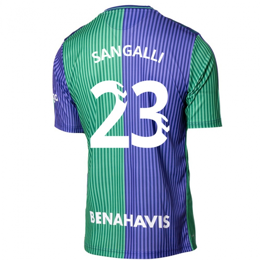 Hombre Camiseta Luca Sangalli #23 Verde Azul 2ª Equipación 2023/24 La Camisa Perú