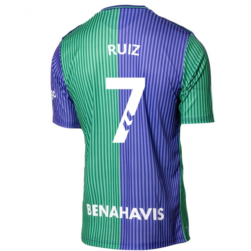 Hombre Camiseta María Ruiz #7 Verde Azul 2ª Equipación 2023/24 La Camisa Perú