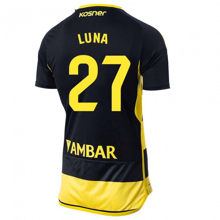 Hombre Camiseta Marcos Luna #27 Negro Amarillo 2ª Equipación 2023/24 La Camisa Perú