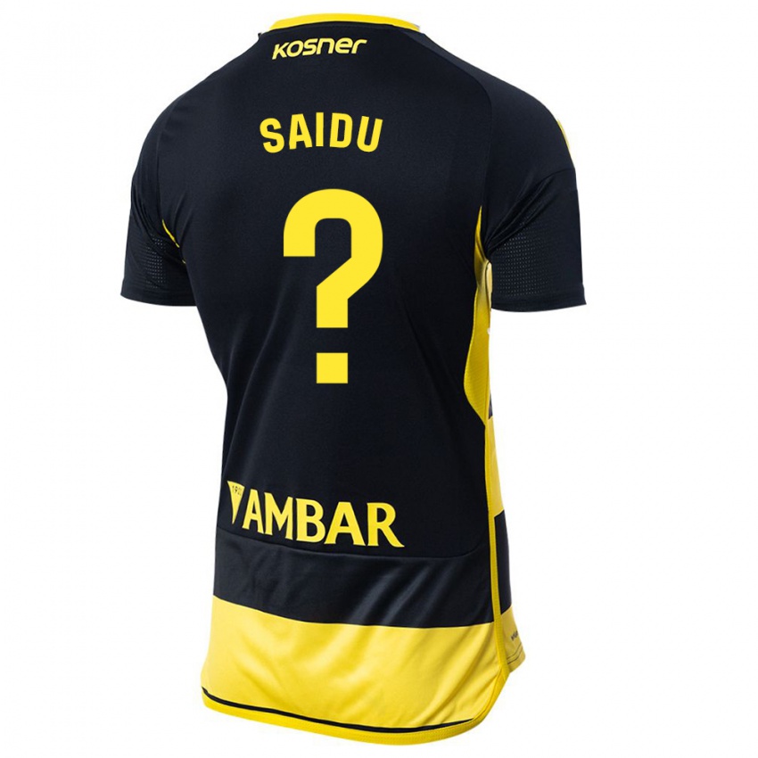 Hombre Camiseta Yussif Saidu #0 Negro Amarillo 2ª Equipación 2023/24 La Camisa Perú