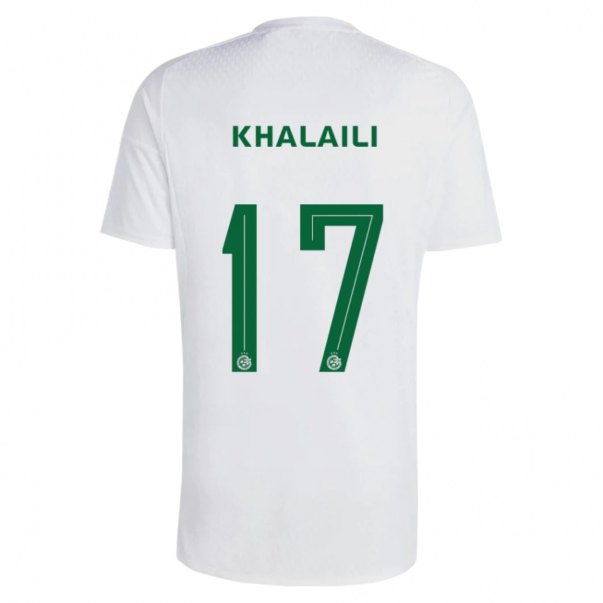 Hombre Camiseta Iyad Khalaili #17 Verde Azul 2ª Equipación 2023/24 La Camisa Perú