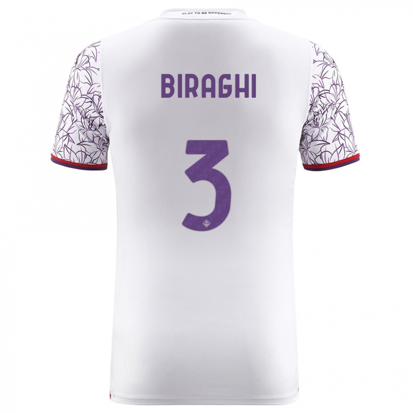 Hombre Camiseta Cristiano Biraghi #3 Blanco 2ª Equipación 2023/24 La Camisa Perú