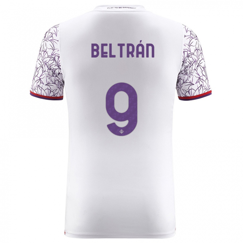 Hombre Camiseta Lucas Beltrán #9 Blanco 2ª Equipación 2023/24 La Camisa Perú